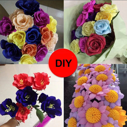กระดาษบรรจุภัณฑ์ดอกไม้ 10 ชิ้นกระดาษทำด้วยมือ DIY การจัดส่งสีแบบสุ่ม, DIY Handmade Paper