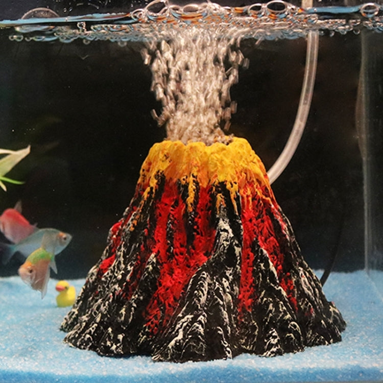 ต้นไม้ประดิษฐ์หญ้าตู้ปลาตกแต่ง Volcano Rock ภูมิทัศน์, Creative Rockery เครื่องประดับเรซิ่น Aquarium ปั๊มลม, ขนาด: L, 15*9.5*3.3 ซม., Size: L, 15*9.5*3.3 cm