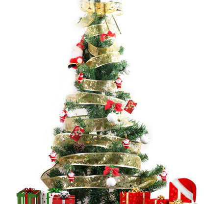 2m Christmas Party ตกแต่ง Glitter Powder ริบบิ้นตกแต่งต้นคริสต์มาส