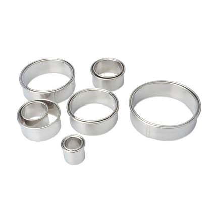 12 ชิ้น / เซ็ตสแตนเลสทรงกลมตัดแม่พิมพ์มูสเค้กโดนัทอบเครื่องมือ, Round Shape(12 PCS / Set)