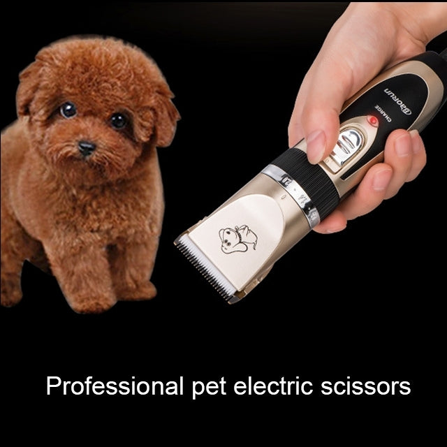 P2 110-240V เซรามิคไทเทเนียมมืออาชีพสัตว์เลี้ยงกรรไกรไฟฟ้าสัตว์เลี้ยงผม Clippers สี่หวี, Ceramics Titanium Scissors