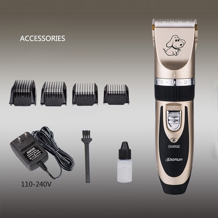 P2 110-240V เซรามิคไทเทเนียมมืออาชีพสัตว์เลี้ยงกรรไกรไฟฟ้าสัตว์เลี้ยงผม Clippers สี่หวี, Ceramics Titanium Scissors