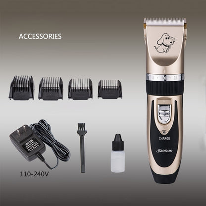 P2 110-240V เซรามิคไทเทเนียมมืออาชีพสัตว์เลี้ยงกรรไกรไฟฟ้าสัตว์เลี้ยงผม Clippers สี่หวี, Ceramics Titanium Scissors