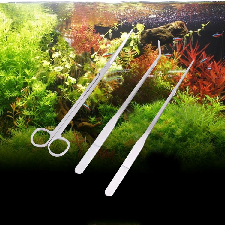 3 in 1 สแตนเลสกรรไกร, แหนบและคลิป, ต้นไม้หญ้า Miniatures Aquarium Fish Tank Landscape Trim เครื่องมือ, 3 PCS