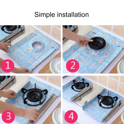2 ชิ้นเตาแก๊สป้องกันบนโต๊ะอาหารพิมพ์ฟอยล์ทนความร้อน Anti-Fouling Liner ทำความสะอาดเครื่องมือห้องครัว Mat