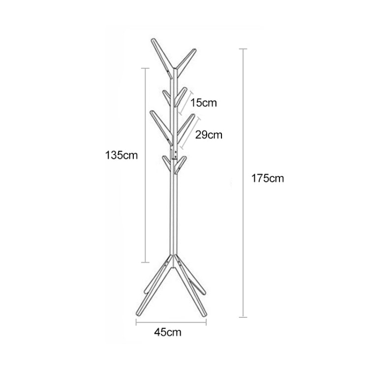 Creative Tree-รูปไม้ชั้น Hatstand แขวนเสื้อผ้าขนาด: 175x45x45 ซม, 175x45x45cm (Dark Coffee), 175x45x45cm (White), 175x45x45cm (Wood)
