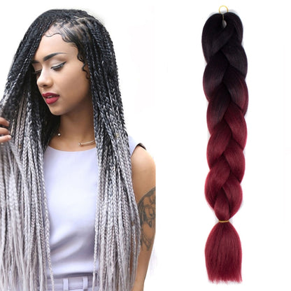 แฟชั่นสีไล่โทนสีบุคคลวิกผมถักเปียไฟเบอร์เคมี Braids ใหญ่ ความยาว: 60 ซม. (18 น้ำเงิน + ฟ้า), 01, 02, 03, 06, 08, 15, 16, 17, 18, 26, 27, 28, 29, 54, 59