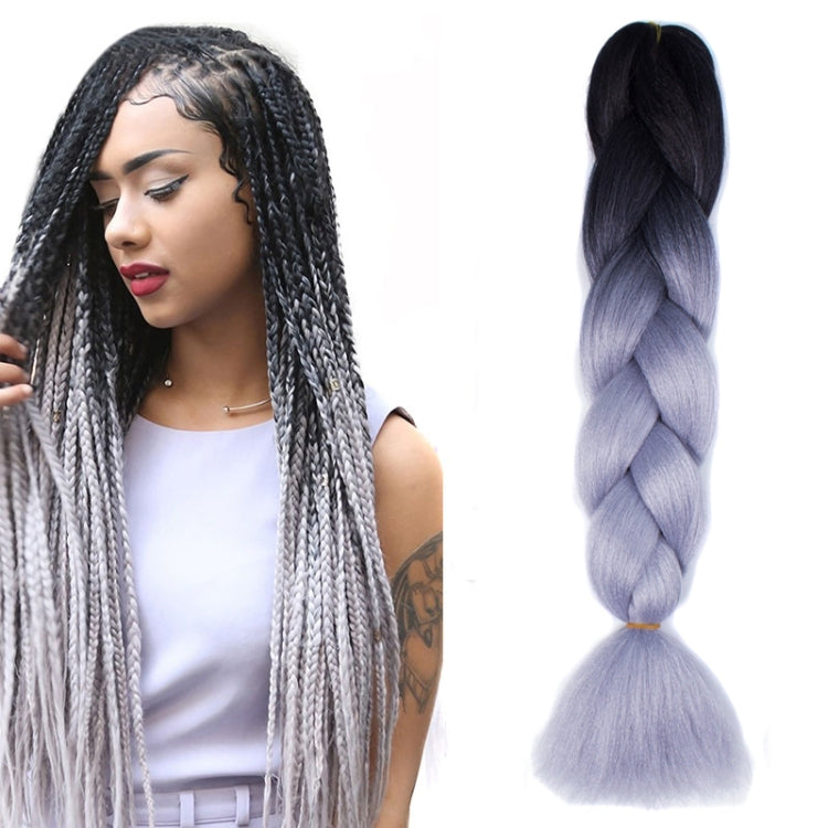 แฟชั่นสีไล่โทนสีบุคคลวิกผมถักเปียไฟเบอร์เคมี Braids ใหญ่ ความยาว: 60 ซม. (18 น้ำเงิน + ฟ้า), 01, 02, 03, 06, 08, 15, 16, 17, 18, 26, 27, 28, 29, 54, 59