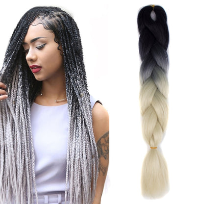 แฟชั่นสีไล่โทนสีบุคคลวิกผมถักเปียไฟเบอร์เคมี Braids ใหญ่ ความยาว: 60 ซม. (18 น้ำเงิน + ฟ้า), 01, 02, 03, 06, 08, 15, 16, 17, 18, 26, 27, 28, 29, 54, 59