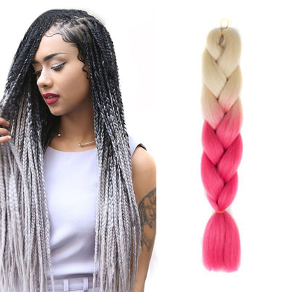 แฟชั่นสีไล่โทนสีบุคคลวิกผมถักเปียไฟเบอร์เคมี Braids ใหญ่ ความยาว: 60 ซม. (18 น้ำเงิน + ฟ้า), 01, 02, 03, 06, 08, 15, 16, 17, 18, 26, 27, 28, 29, 54, 59