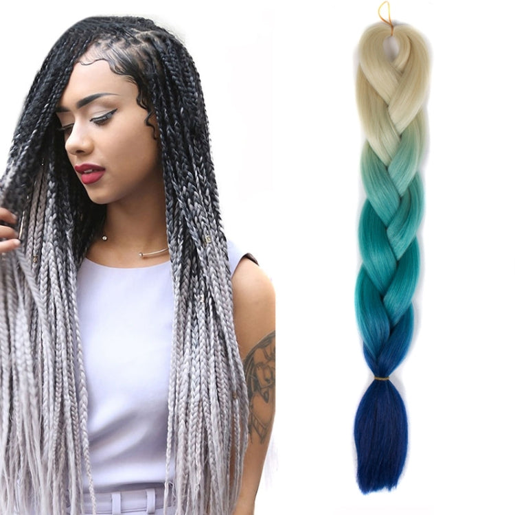 แฟชั่นสีไล่โทนสีบุคคลวิกผมถักเปียไฟเบอร์เคมี Braids ใหญ่ ความยาว: 60 ซม. (18 น้ำเงิน + ฟ้า), 01, 02, 03, 06, 08, 15, 16, 17, 18, 26, 27, 28, 29, 54, 59