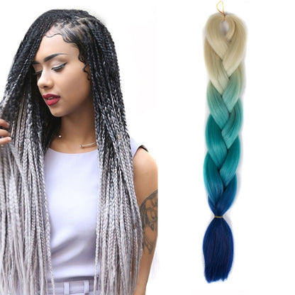 แฟชั่นสีไล่โทนสีบุคคลวิกผมถักเปียไฟเบอร์เคมี Braids ใหญ่ ความยาว: 60 ซม. (18 น้ำเงิน + ฟ้า), 01, 02, 03, 06, 08, 15, 16, 17, 18, 26, 27, 28, 29, 54, 59