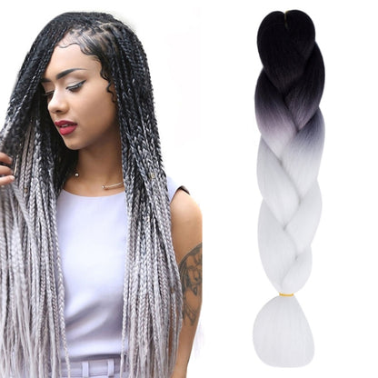 แฟชั่นสีไล่โทนสีบุคคลวิกผมถักเปียไฟเบอร์เคมี Braids ใหญ่ ความยาว: 60 ซม. (18 น้ำเงิน + ฟ้า), 01, 02, 03, 06, 08, 15, 16, 17, 18, 26, 27, 28, 29, 54, 59