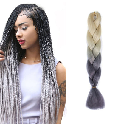 แฟชั่นสีไล่โทนสีบุคคลวิกผมถักเปียไฟเบอร์เคมี Braids ใหญ่ ความยาว: 60 ซม. (18 น้ำเงิน + ฟ้า), 01, 02, 03, 06, 08, 15, 16, 17, 18, 26, 27, 28, 29, 54, 59