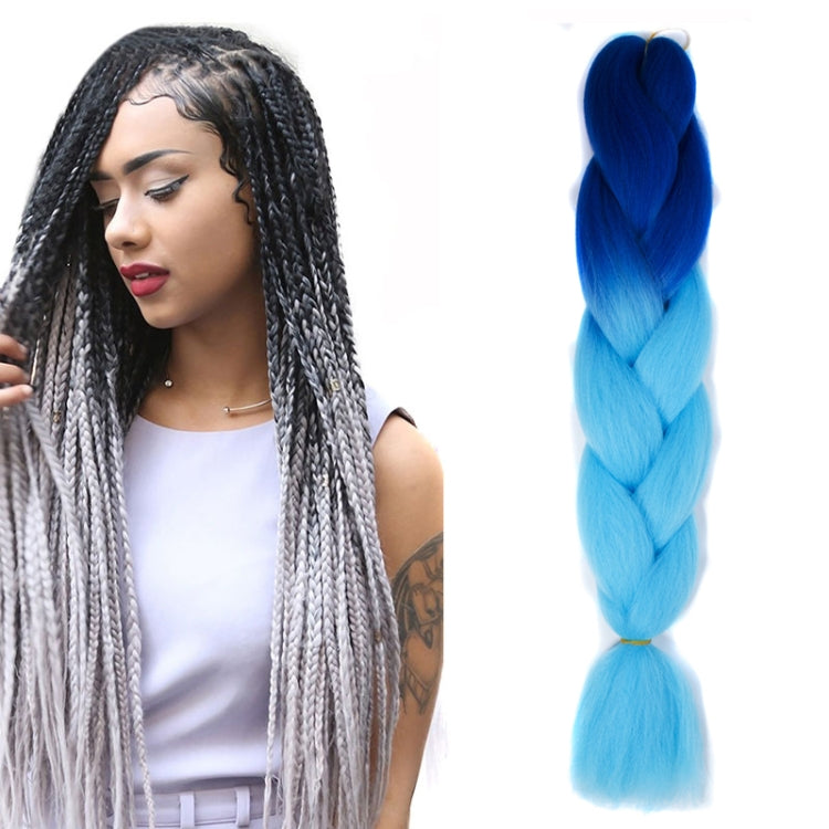 แฟชั่นสีไล่โทนสีบุคคลวิกผมถักเปียไฟเบอร์เคมี Braids ใหญ่ ความยาว: 60 ซม. (18 น้ำเงิน + ฟ้า), 01, 02, 03, 06, 08, 15, 16, 17, 18, 26, 27, 28, 29, 54, 59