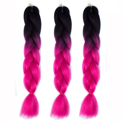 แฟชั่นสีไล่โทนสีแต่ละวิกผมถักเปียไฟเบอร์เคมี Braids ใหญ่จัดส่งสีแบบสุ่ม ความยาว: 60 ซม, Random Color Delivery