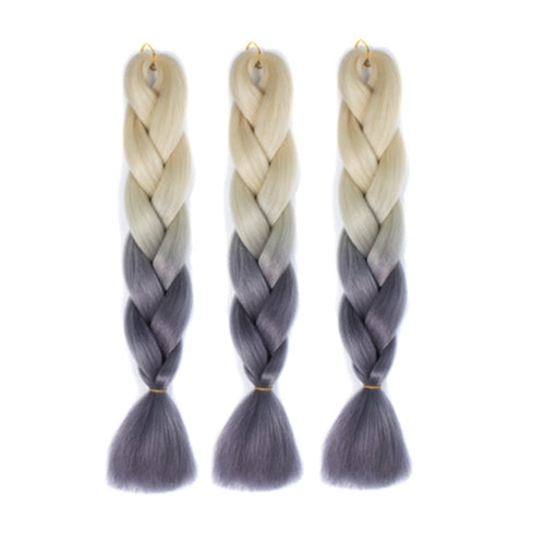 แฟชั่นสีไล่โทนสีแต่ละวิกผมถักเปียไฟเบอร์เคมี Braids ใหญ่จัดส่งสีแบบสุ่ม ความยาว: 60 ซม, Random Color Delivery