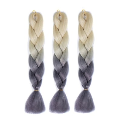 แฟชั่นสีไล่โทนสีแต่ละวิกผมถักเปียไฟเบอร์เคมี Braids ใหญ่จัดส่งสีแบบสุ่ม ความยาว: 60 ซม, Random Color Delivery
