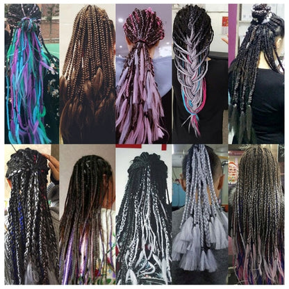 แฟชั่นสีไล่โทนสีแต่ละวิกผมถักเปียไฟเบอร์เคมี Braids ใหญ่จัดส่งสีแบบสุ่ม ความยาว: 60 ซม, Random Color Delivery