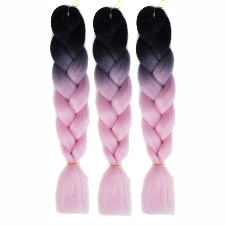 แฟชั่นสีไล่โทนสีแต่ละวิกผมถักเปียไฟเบอร์เคมี Braids ใหญ่จัดส่งสีแบบสุ่ม ความยาว: 60 ซม, Random Color Delivery