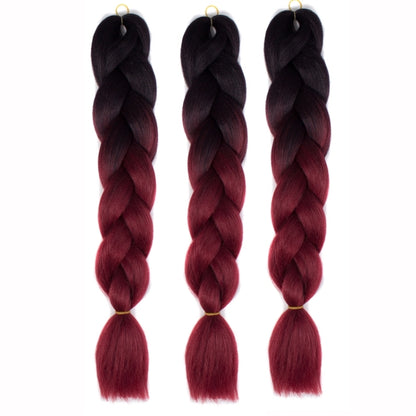 แฟชั่นสีไล่โทนสีแต่ละวิกผมถักเปียไฟเบอร์เคมี Braids ใหญ่จัดส่งสีแบบสุ่ม ความยาว: 60 ซม, Random Color Delivery