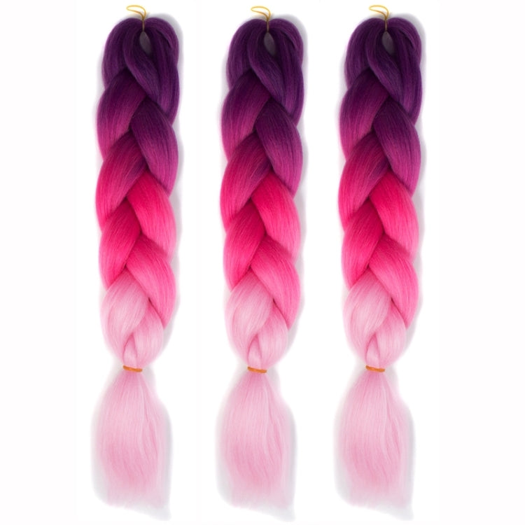 แฟชั่นสีไล่โทนสีแต่ละวิกผมถักเปียไฟเบอร์เคมี Braids ใหญ่จัดส่งสีแบบสุ่ม ความยาว: 60 ซม, Random Color Delivery