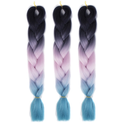 แฟชั่นสีไล่โทนสีแต่ละวิกผมถักเปียไฟเบอร์เคมี Braids ใหญ่จัดส่งสีแบบสุ่ม ความยาว: 60 ซม, Random Color Delivery