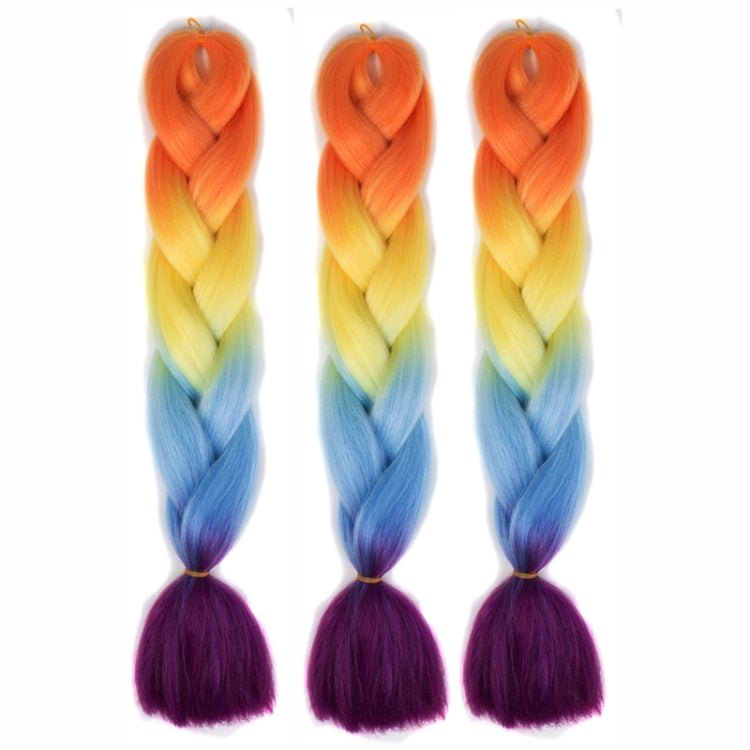 แฟชั่นสีไล่โทนสีแต่ละวิกผมถักเปียไฟเบอร์เคมี Braids ใหญ่จัดส่งสีแบบสุ่ม ความยาว: 60 ซม, Random Color Delivery