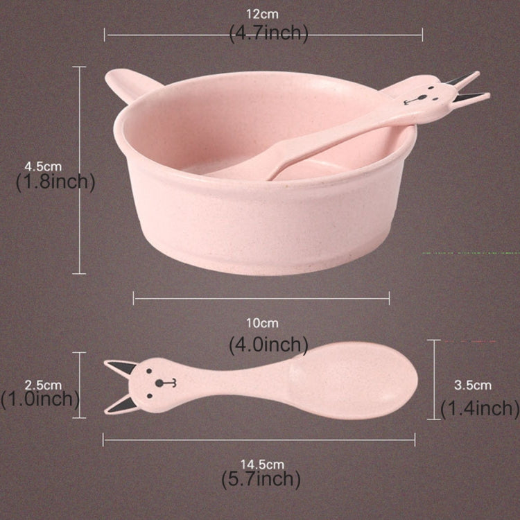 ชามวัสดุก้านข้าวสาลีสำหรับเด็ก Balcherlam + ชุดช้อน จัดส่งสีแบบสุ่ม, Bowls + Spoon Kit