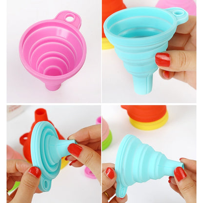 กรวยยืดไสลด์แบบพับได้ซิลิโคนขนาดเล็กจัดส่งสีแบบสุ่ม, Random Color Delivery