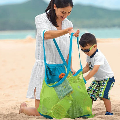 ตาข่ายแบบพกพาเด็กเครื่องมือขุดลอกชายหาดของเล่นกระเป๋าถือกระเป๋าถืออย่างรวดเร็ว, L Size