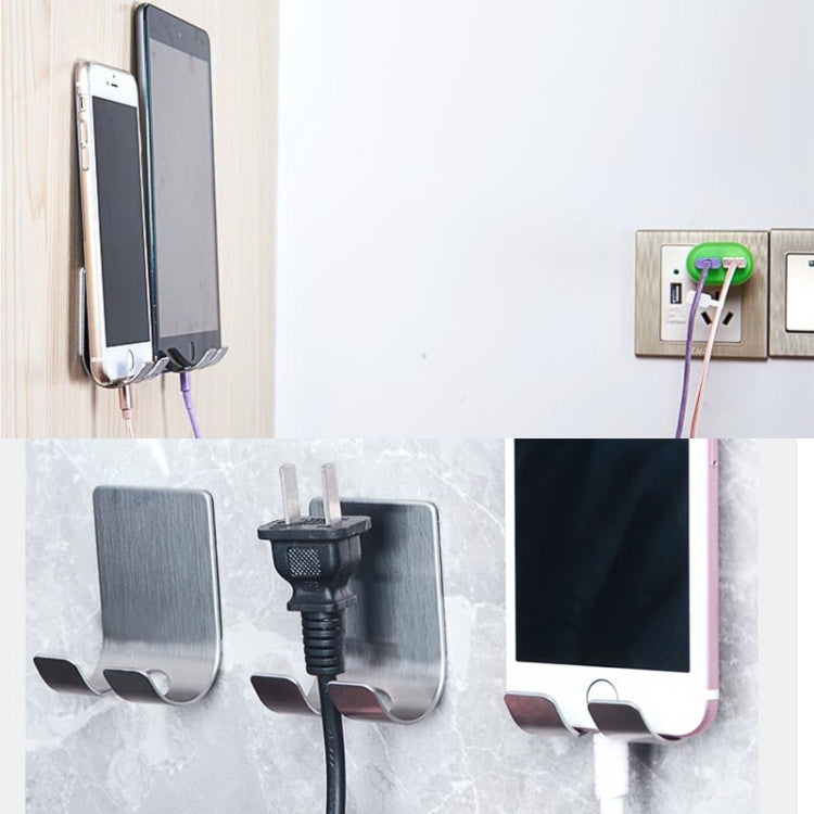 ตะขอแขวนสายไฟสแตนเลสห้องน้ำชั้นเก็บของแบบไม่เจาะรูขนาด: 61x45 มม, Stainless Steel Plug Power Cord Hook