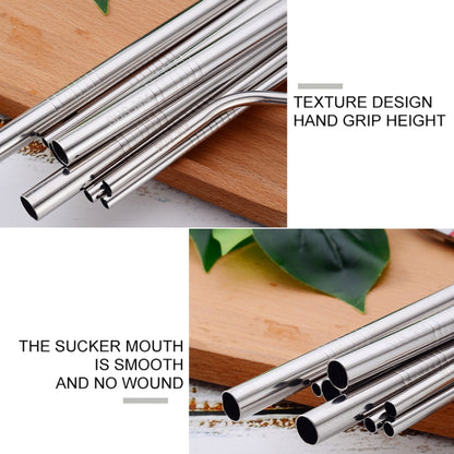 หลอดดื่มสแตนเลสแบบใช้ซ้ำได้ 4 ชิ้น + ชุดแปรงทำความสะอาด, 266*6 มม, 266*6mm (Combination)