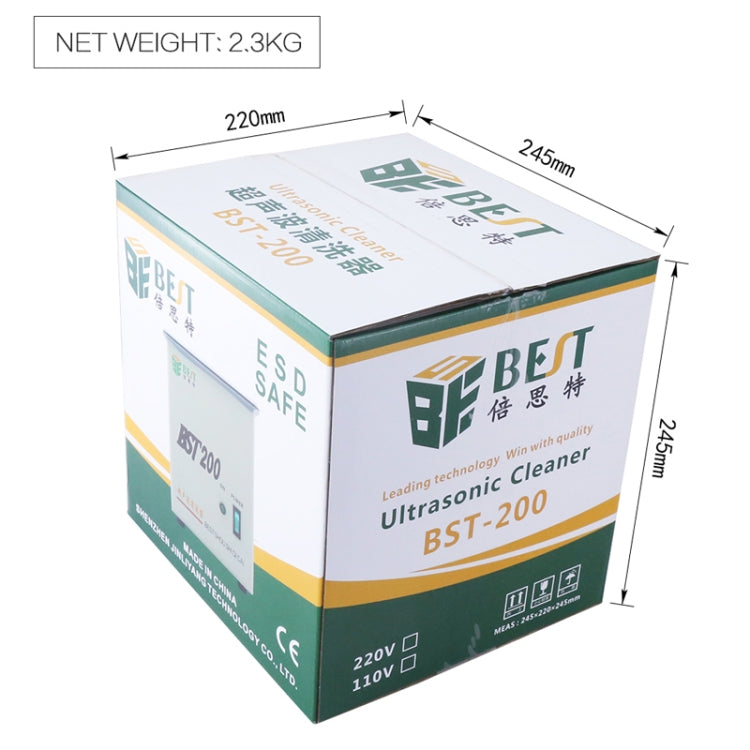 BEST-200 เครื่องทำความสะอาดอัลตราโซนิกสแตนเลส 1.5 ลิตร (แรงดันไฟฟ้า 220V), BEST-200 1.5L