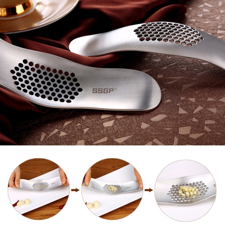 SSGP ครัวเครื่องมือคู่มือ 304 สแตนเลสแปรงเนื้อกระเทียม Presser, 304 Stainless Steel Garlic Crusher