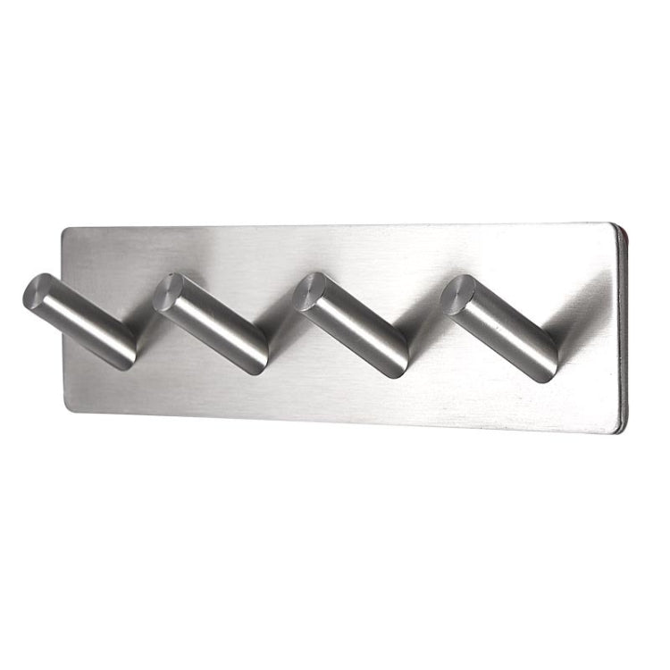 สแตนเลสสี่แถวเฉียง เบ็ด ห้องน้ำ ราวแขวนเสื้อผ้าแบบไม่มีรูพรุน, Four Oblique Row Hook