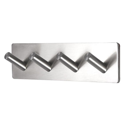 สแตนเลสสี่แถวเฉียง เบ็ด ห้องน้ำ ราวแขวนเสื้อผ้าแบบไม่มีรูพรุน, Four Oblique Row Hook