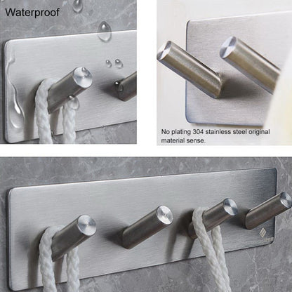 สแตนเลสสี่แถวเฉียง เบ็ด ห้องน้ำ ราวแขวนเสื้อผ้าแบบไม่มีรูพรุน, Four Oblique Row Hook