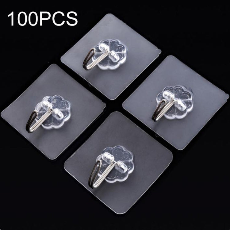 100 ชิ้นครัวห้องน้ำแขวนผนังใสไม่ทำเครื่องหมายกาวตะขอ, Non-marking Glue Hook