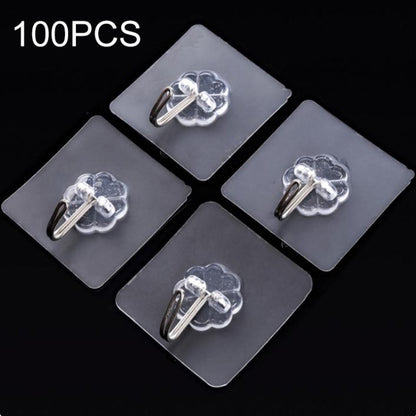 100 ชิ้นครัวห้องน้ำแขวนผนังใสไม่ทำเครื่องหมายกาวตะขอ, Non-marking Glue Hook