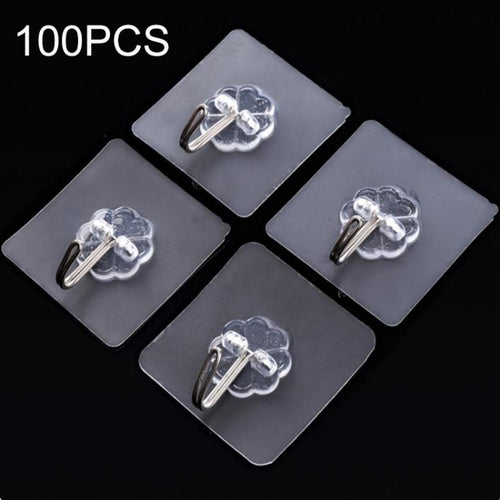 100 ชิ้นครัวห้องน้ำแขวนผนังใสไม่ทำเครื่องหมายกาวตะขอ, Non-marking Glue Hook