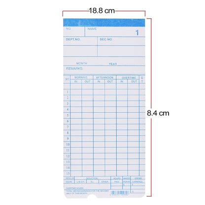 บัตรลงเวลากระดาษ 100 ชิ้น, Paper Time Card