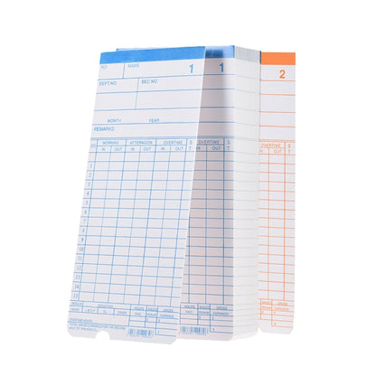 บัตรลงเวลากระดาษ 100 ชิ้น, Paper Time Card