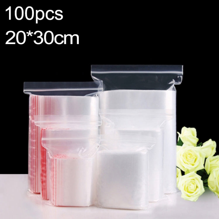 100 ชิ้น/แพ็ค PE ปิดผนึกด้วยตนเองซิปล็อคถุงบรรจุภัณฑ์,20 ซม.x 30 ซม.,การพิมพ์ที่กำหนดเองและขนาดยินดีต้อนรับ, 20*30cm