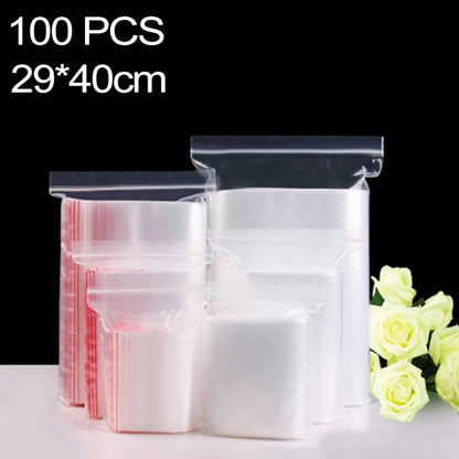 100 ชิ้น/แพ็ค PE ปิดผนึกด้วยตนเองซิปล็อคถุงบรรจุภัณฑ์,29 ซม.x 40 ซม.,การพิมพ์ที่กำหนดเองและขนาดยินดีต้อนรับ, 29*40cm