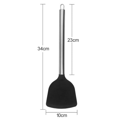 kn605 สแตนเลสจับซิลิโคน Slice ทนต่ออุณหภูมิสูง Slice ทำอาหาร, Black, Grey, Red