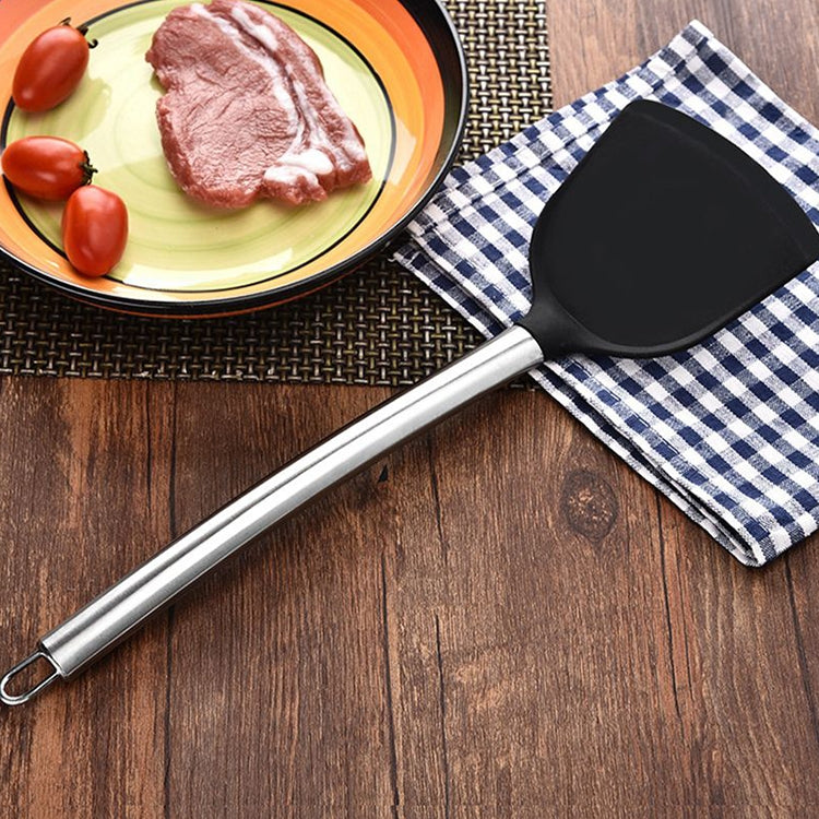 kn605 สแตนเลสจับซิลิโคน Slice ทนต่ออุณหภูมิสูง Slice ทำอาหาร, Black, Grey, Red