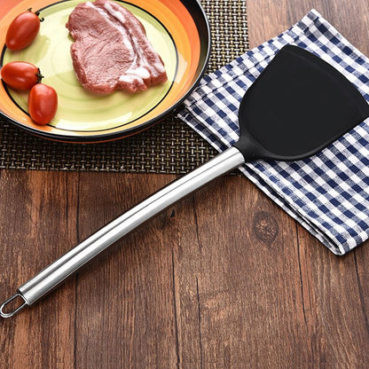 kn605 สแตนเลสจับซิลิโคน Slice ทนต่ออุณหภูมิสูง Slice ทำอาหาร, Black, Grey, Red