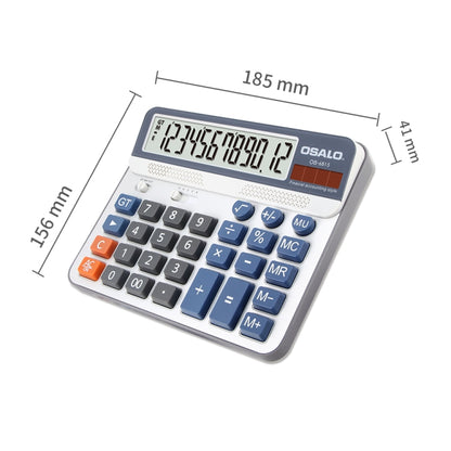 OSALO OS-6815 เครื่องคิดเลขเดสก์ท็อป 12 หลักพลังงานแสงอาทิตย์เครื่องคิดเลขพลังงานคู่, OS-6815