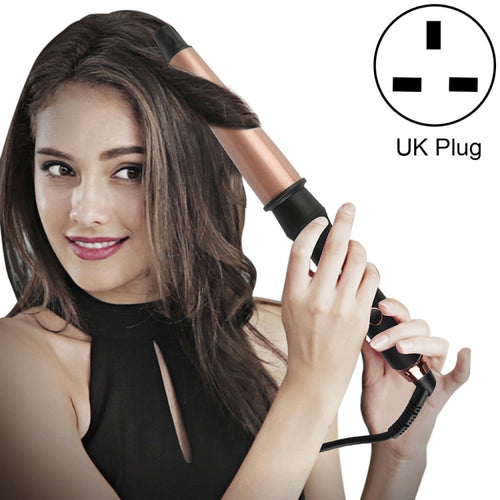 เครื่องม้วนผมเซรามิกทรงกรวยขนาด 1-1.5 นิ้วพร้อมถุงมือทนความร้อน ปลั๊ก UK, UK Plug